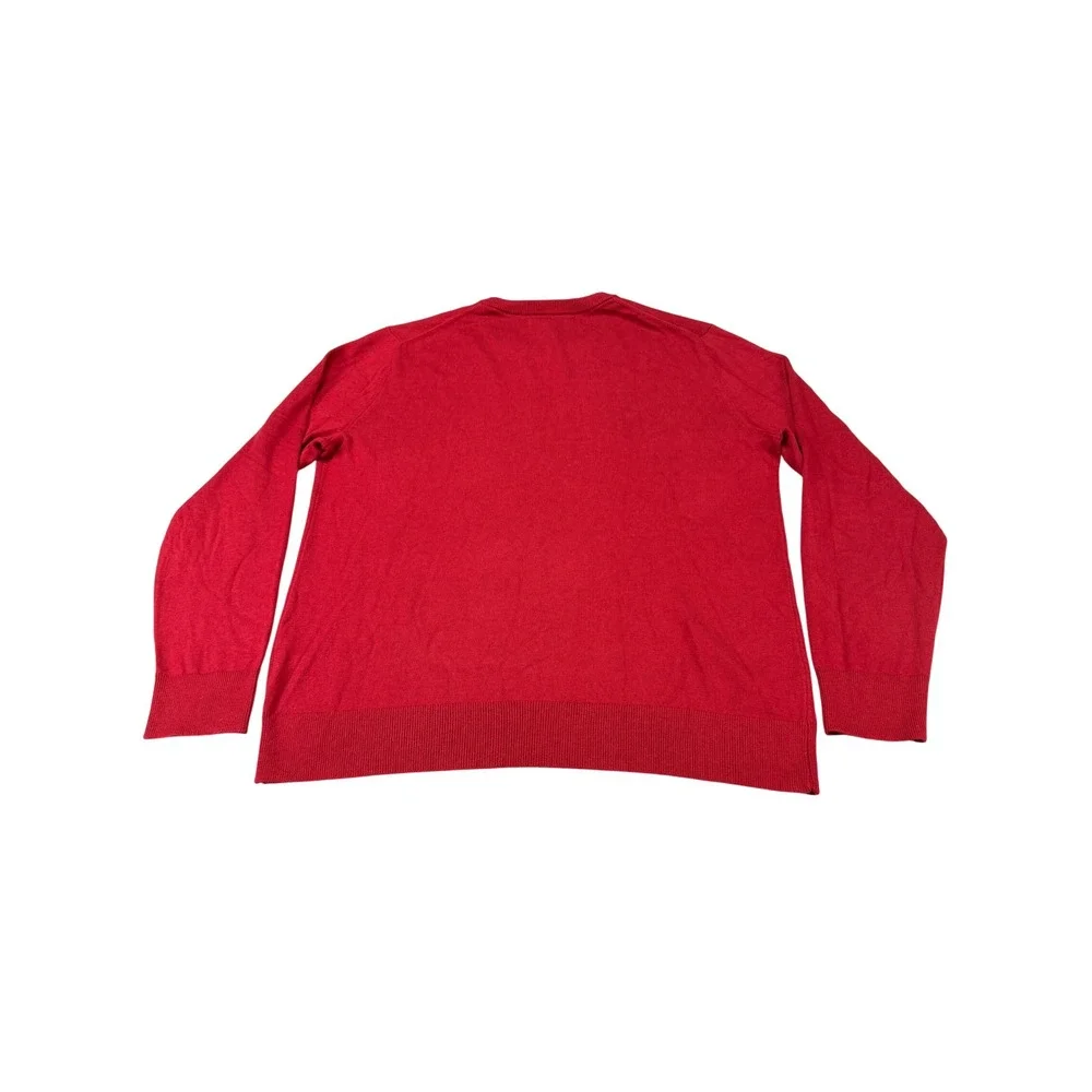 Banana Republic Mens Red Premium Luxe Yarn Cotton Silk Cashmere Sweater Large